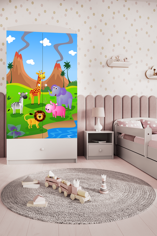 Armadio per bambini babydreams white safari