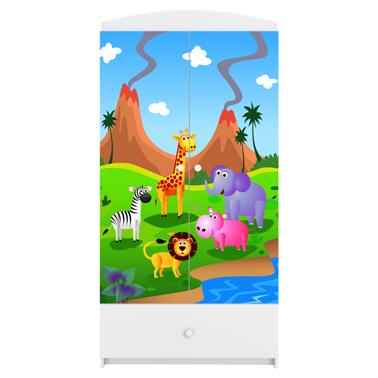 Armadio per bambini babydreams white safari