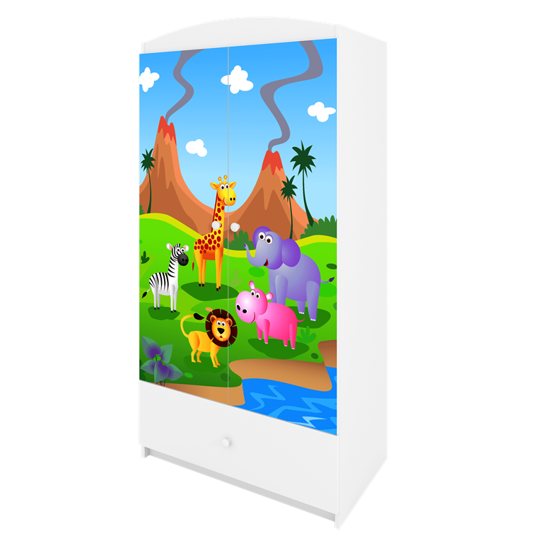Armadio per bambini babydreams white safari
