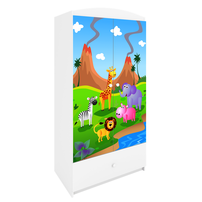 Armadio per bambini babydreams white safari