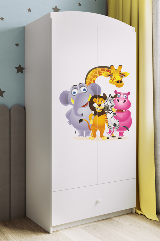 Armadio per bambini babydreams white zoo