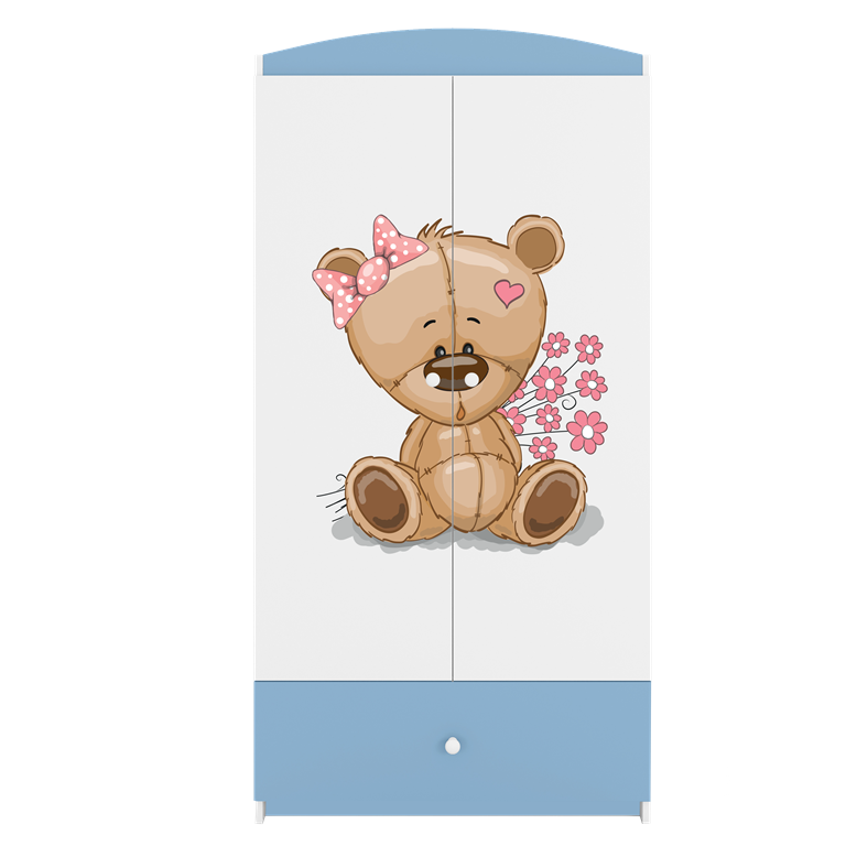 Armadio per Bambini Babydreams Blu Orsetto Fiori