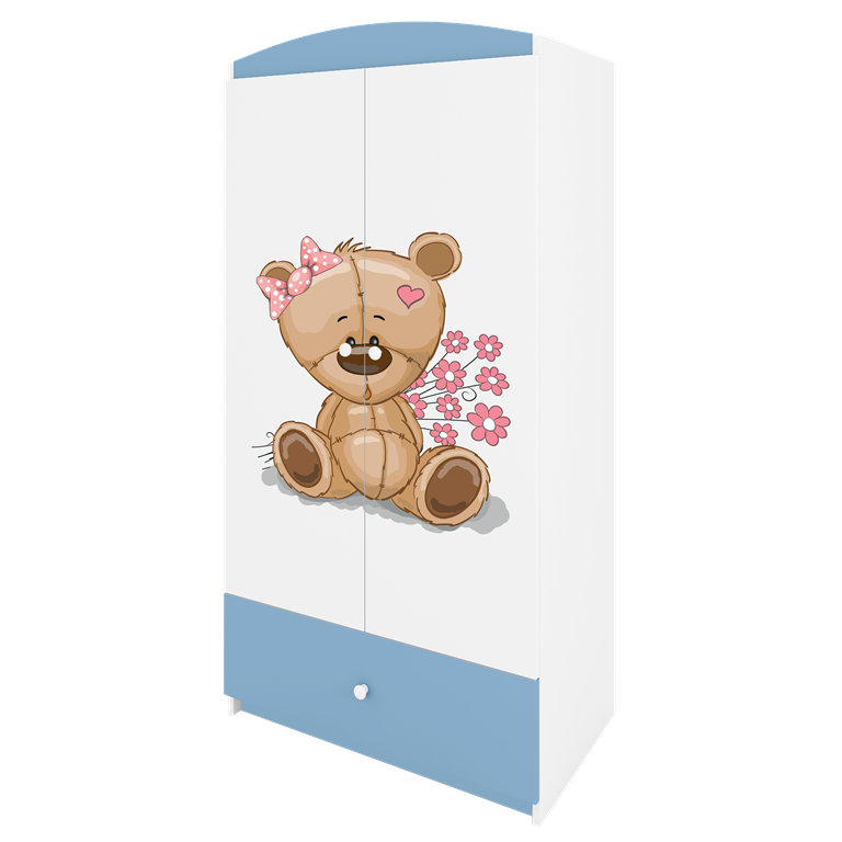 Armadio per Bambini Babydreams Blu Orsetto Fiori