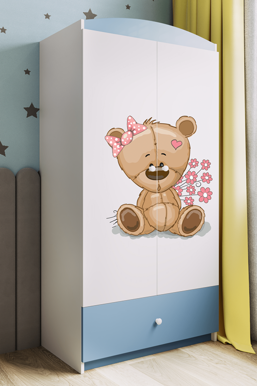 Armadio per Bambini Babydreams Blu Orsetto Fiori