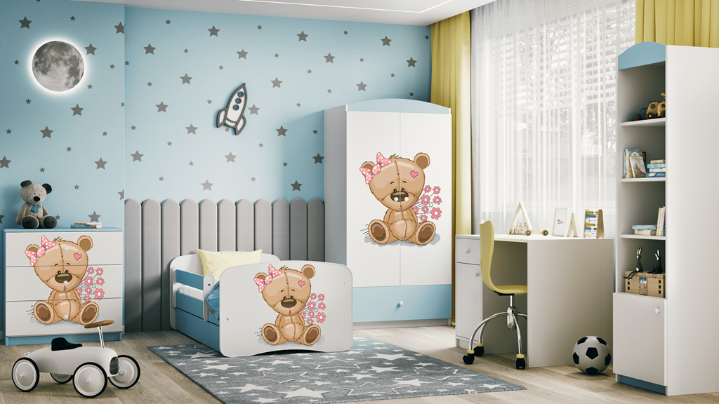 Armadio per Bambini Babydreams Blu Orsetto Fiori