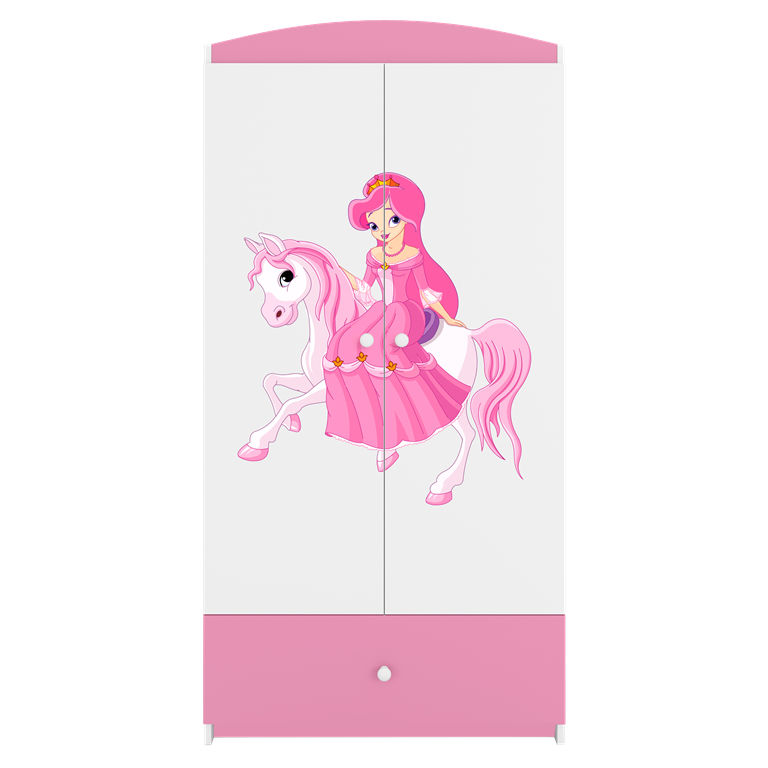 Armadio per bambini babydreams pink princess on horse