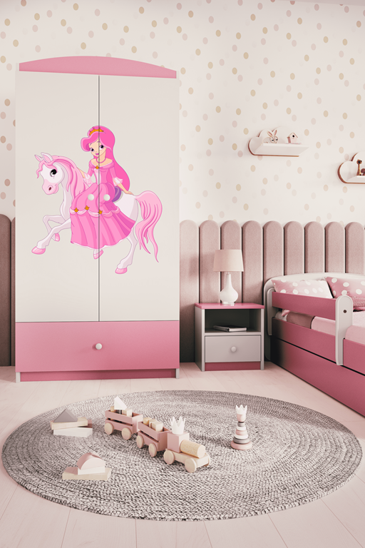 Armadio per bambini babydreams pink princess on horse