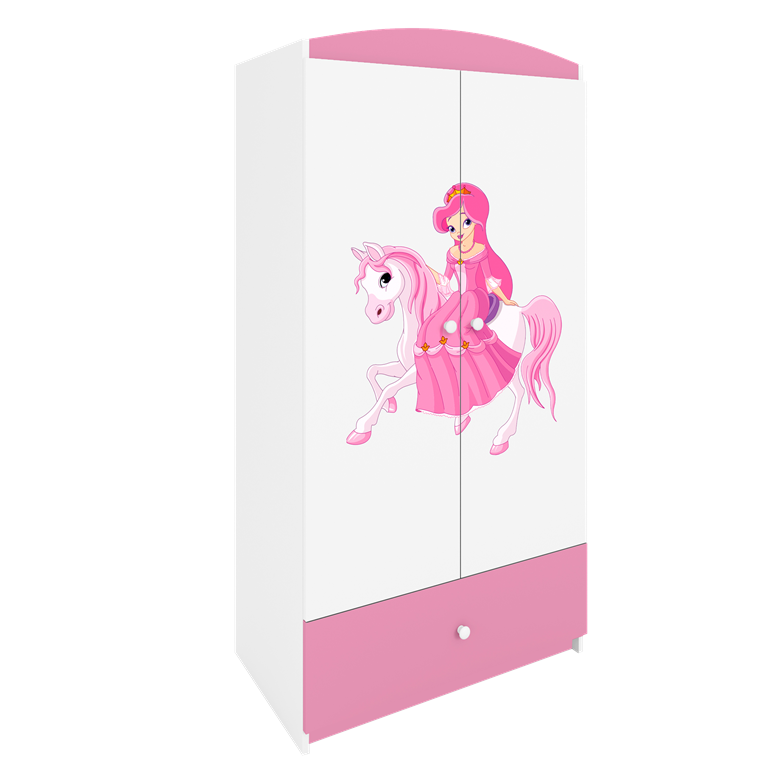 Armadio per bambini babydreams pink princess on horse