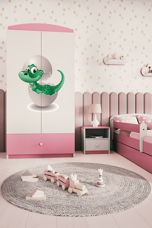 Armadio per bambini babydreams pink baby dino