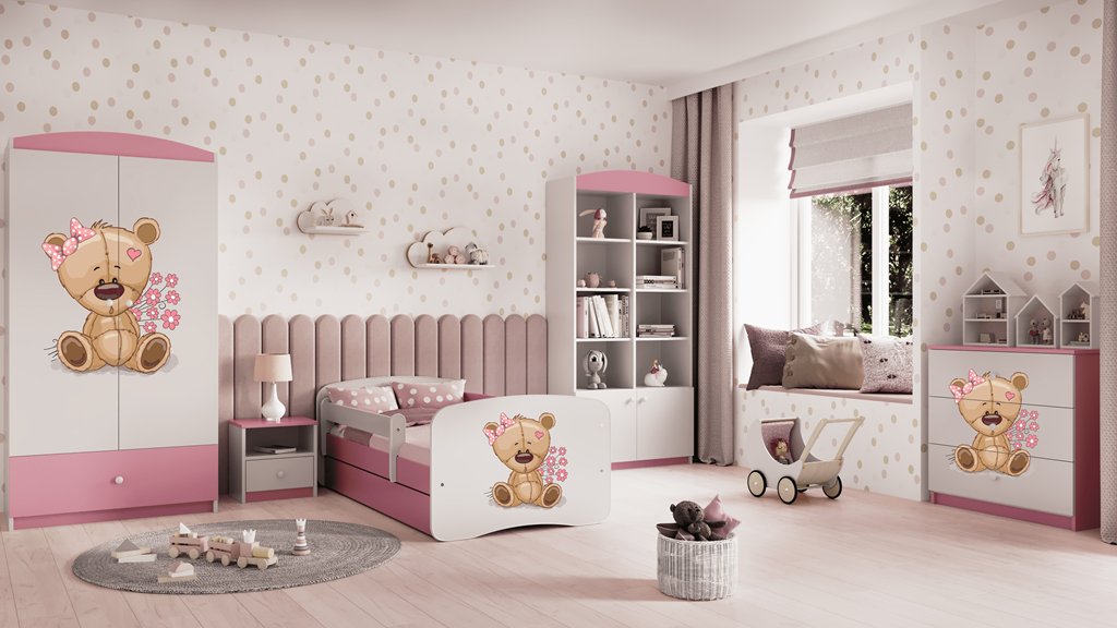 Armadio per bambini babydreams pink teddybear flowers
