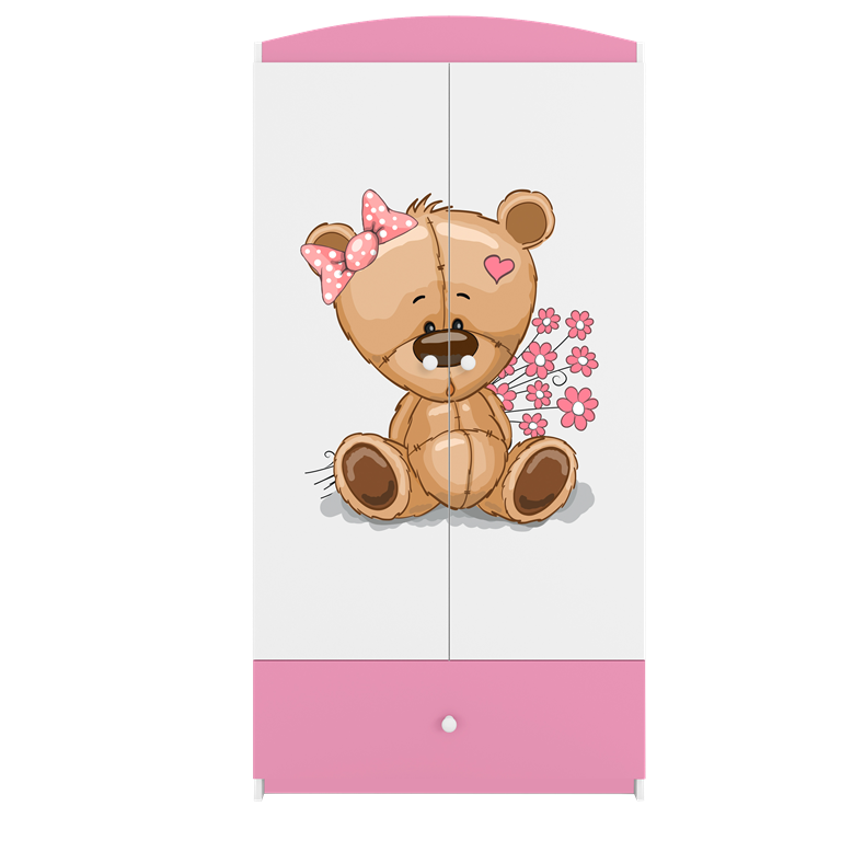 Armadio per bambini babydreams pink teddybear flowers