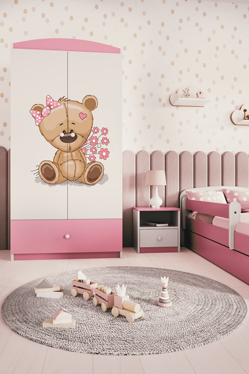 Armadio per bambini babydreams pink teddybear flowers