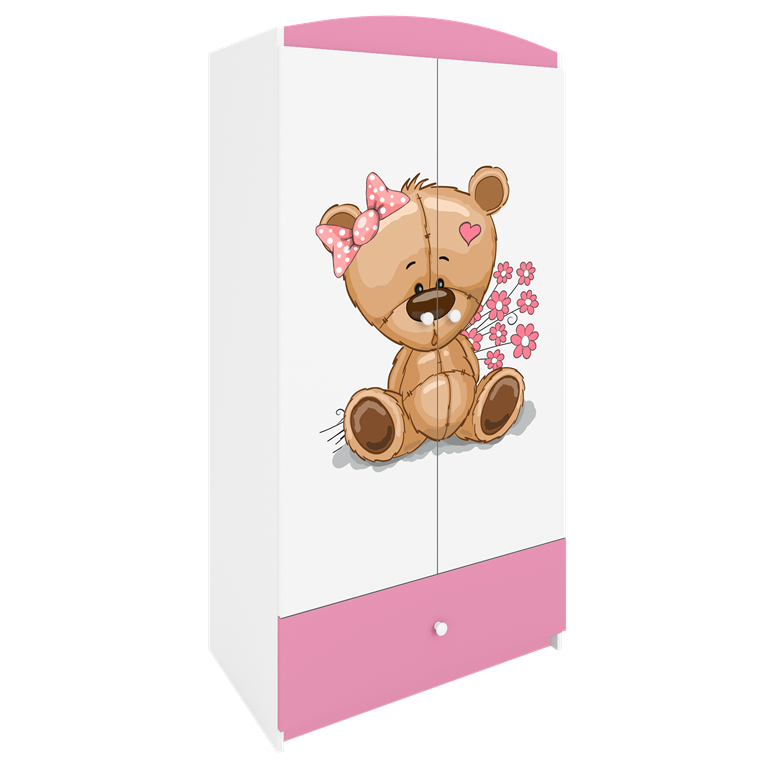 Armadio per bambini babydreams pink teddybear flowers