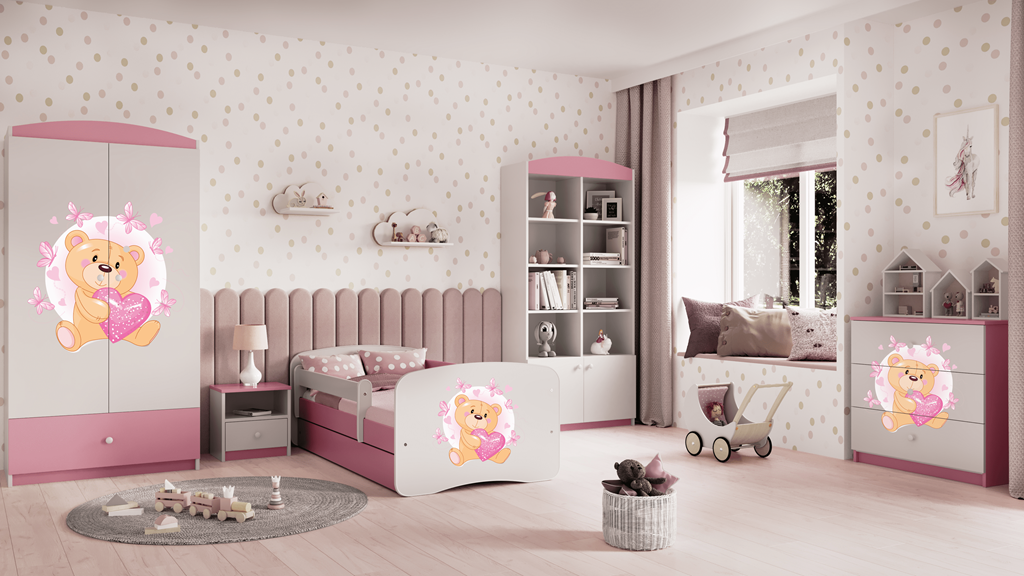Armadio per bambini babydreams pink teddybear butterflies