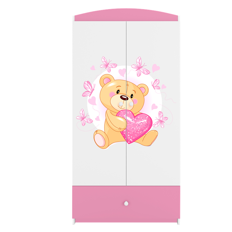 Armadio per bambini babydreams pink teddybear butterflies