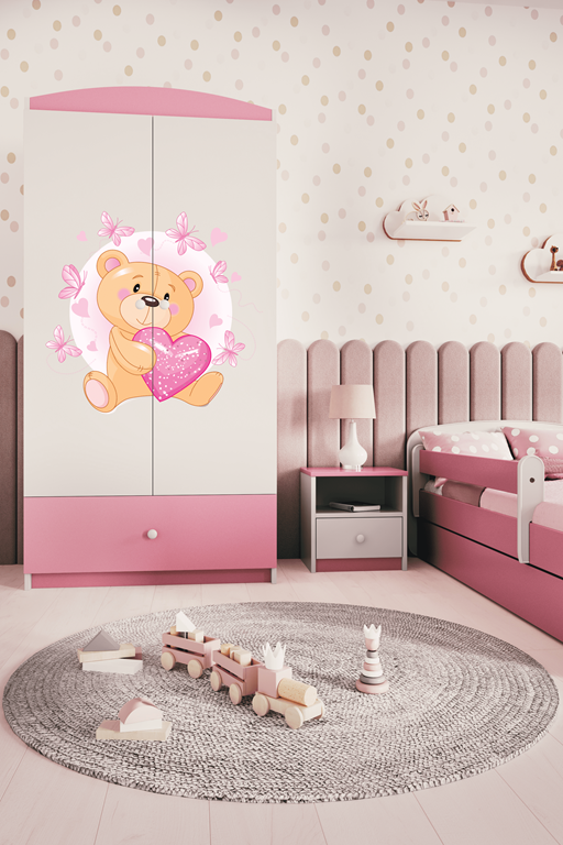 Armadio per bambini babydreams pink teddybear butterflies