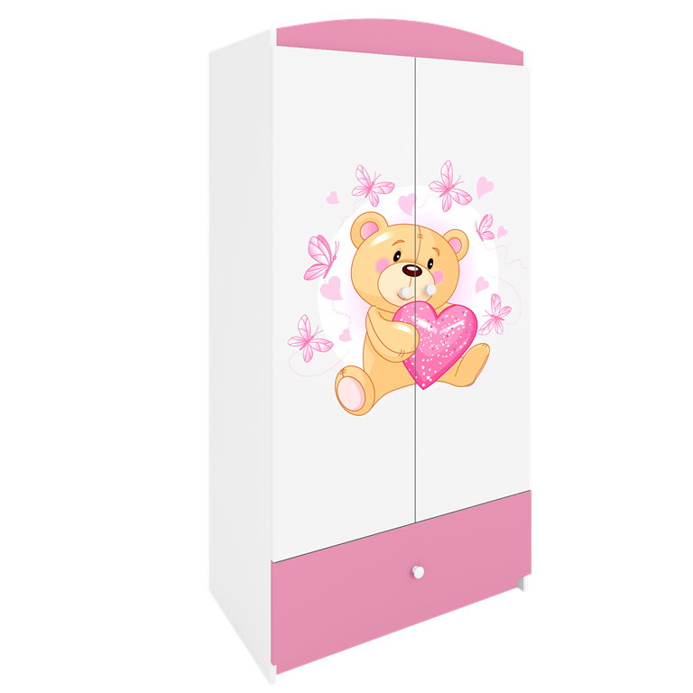 Armadio per bambini babydreams pink teddybear butterflies