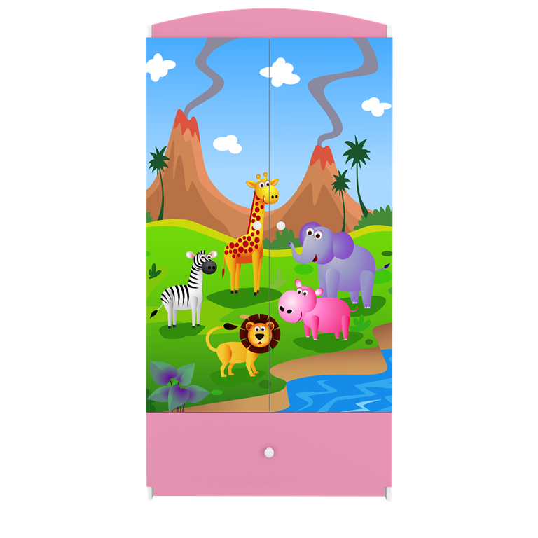 Armadio per bambini babydreams pink safari