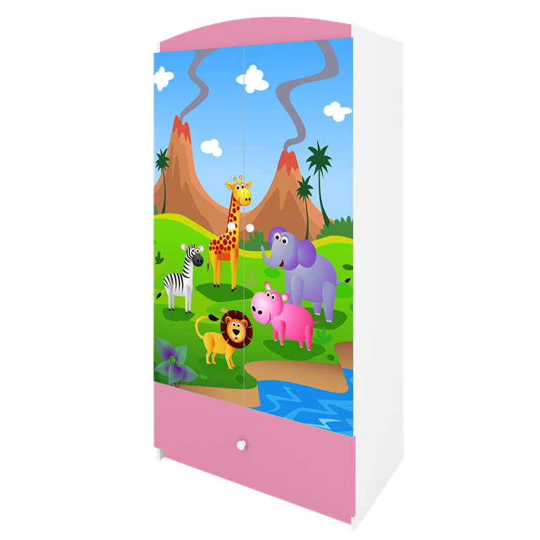Armadio per bambini babydreams pink safari