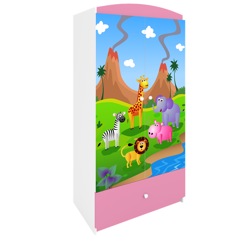 Armadio per bambini babydreams pink safari