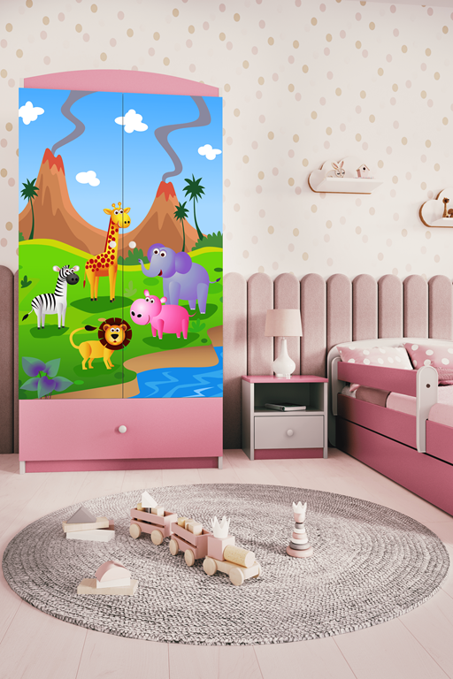 Armadio per bambini babydreams pink safari