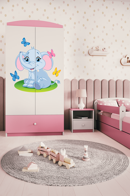 Armadio per bambini babydreams pink baby elephant