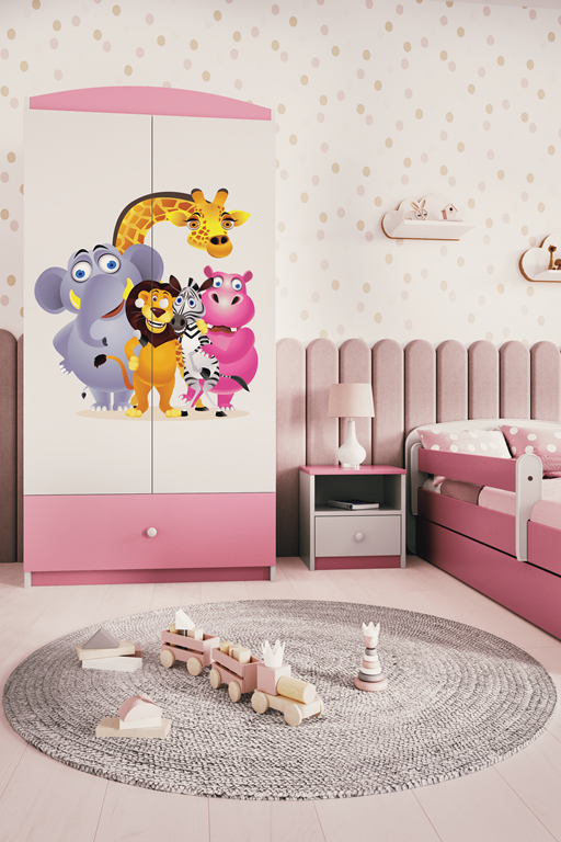 Armadio per bambini babydreams pink zoo