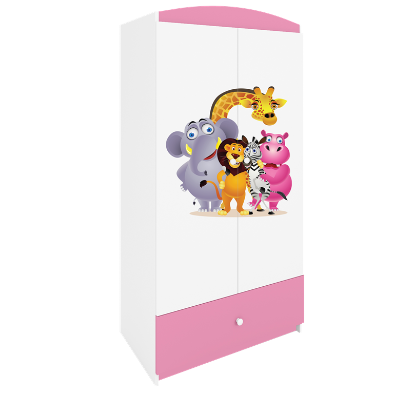 Armadio per bambini babydreams pink zoo