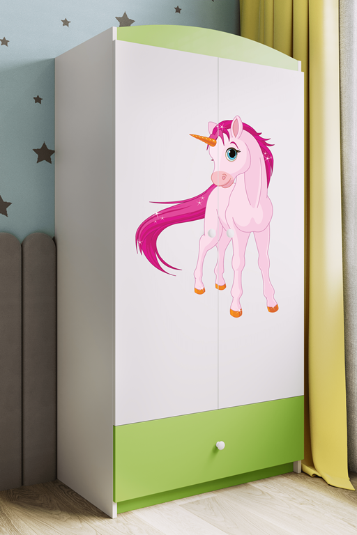 Armadio per bambini babydreams green unicorn