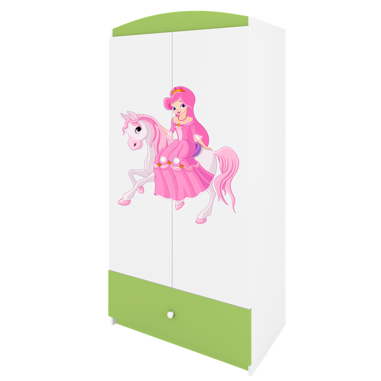 Armadio per bambini babydreams green princess on horse