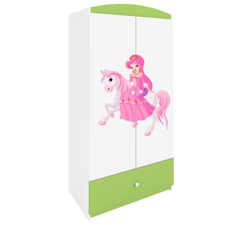 Armadio per bambini babydreams green princess on horse
