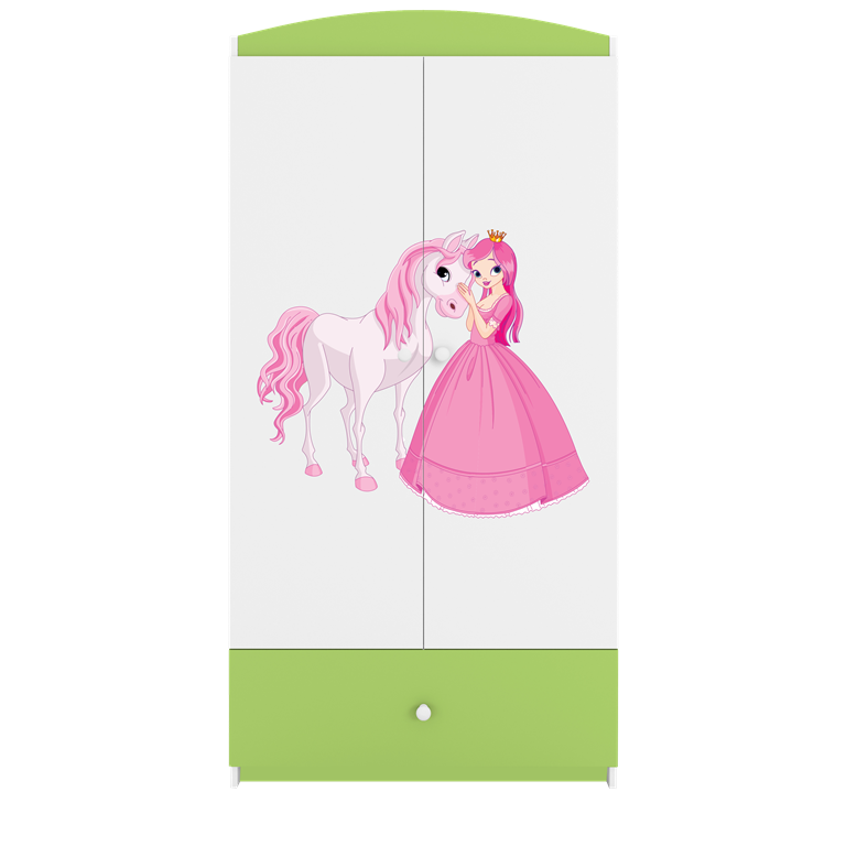 Armadio per bambini babydreams green princess horse
