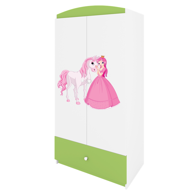 Armadio per bambini babydreams green princess horse