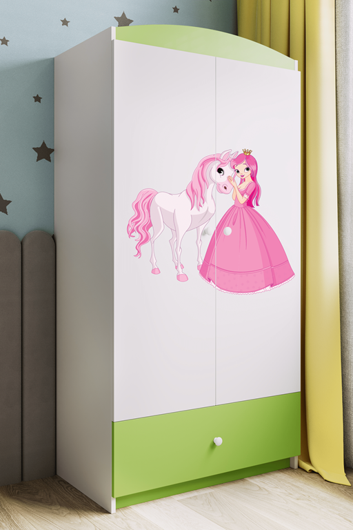 Armadio per bambini babydreams green princess horse