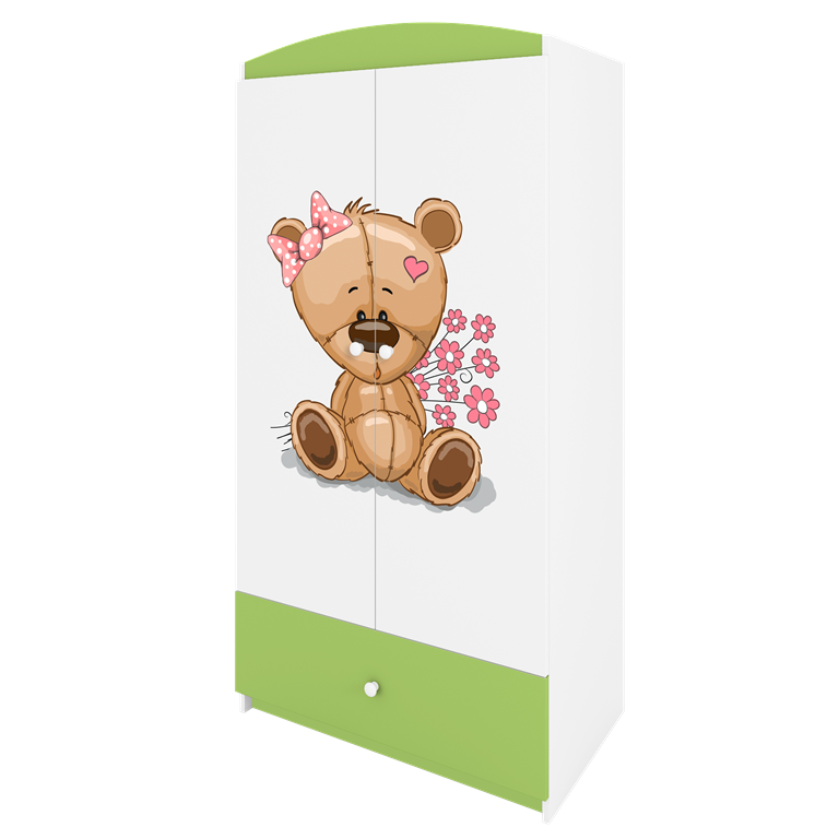 Armadio per bambini babydreams green teddybear flowers