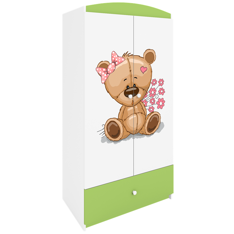 Armadio per bambini babydreams green teddybear flowers