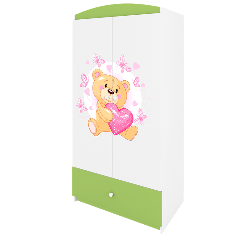 Armadio per bambini babydreams green teddybear butterflies