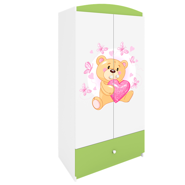 Armadio per bambini babydreams green teddybear butterflies