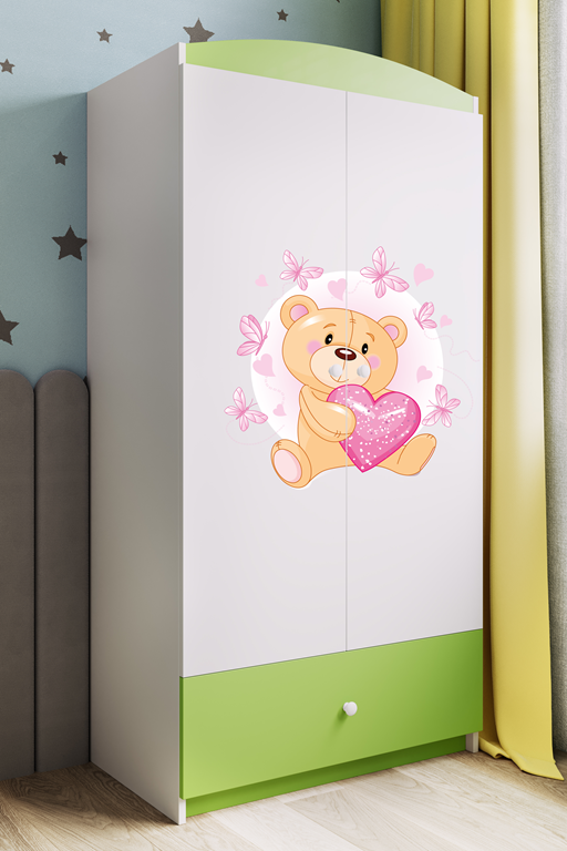 Armadio per bambini babydreams green teddybear butterflies