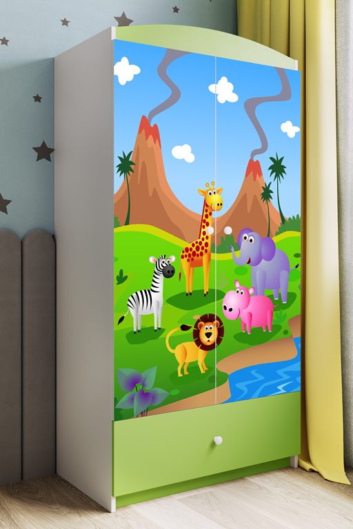 Armadio per bambini babydreams green safari