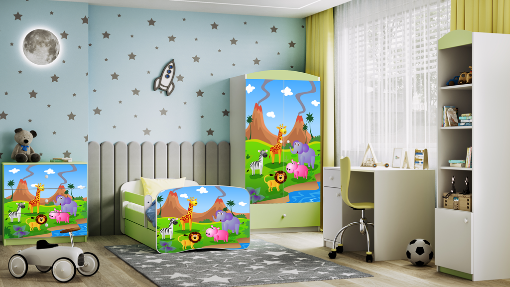 Armadio per bambini babydreams green safari
