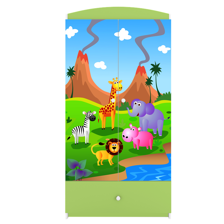 Armadio per bambini babydreams green safari