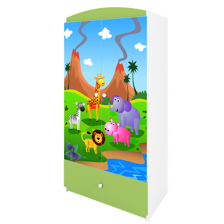 Armadio per bambini babydreams green safari