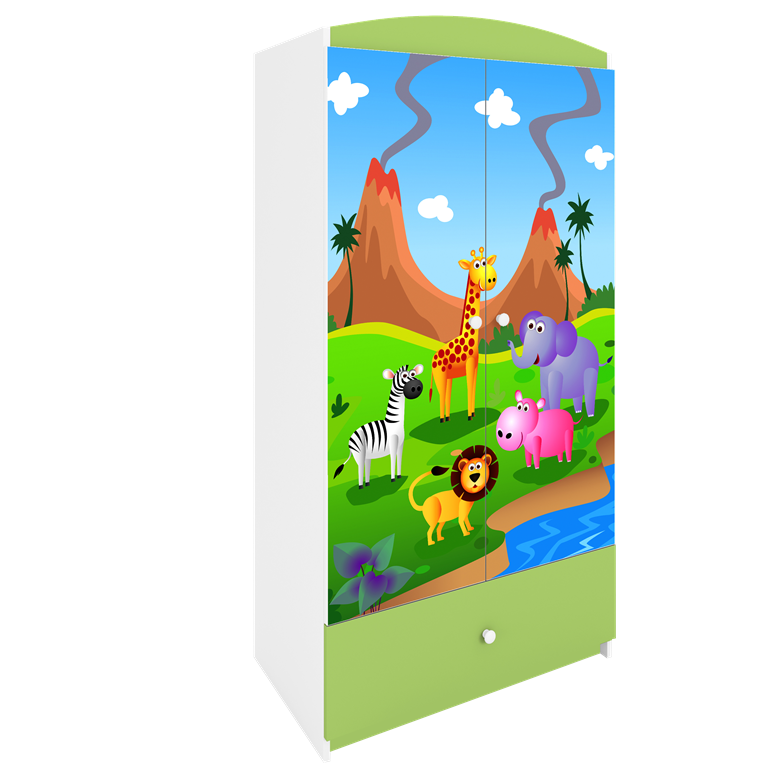 Armadio per bambini babydreams green safari