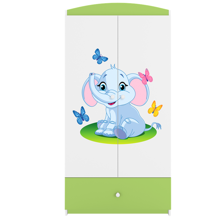 Armadio per bambini babydreams green baby elephant