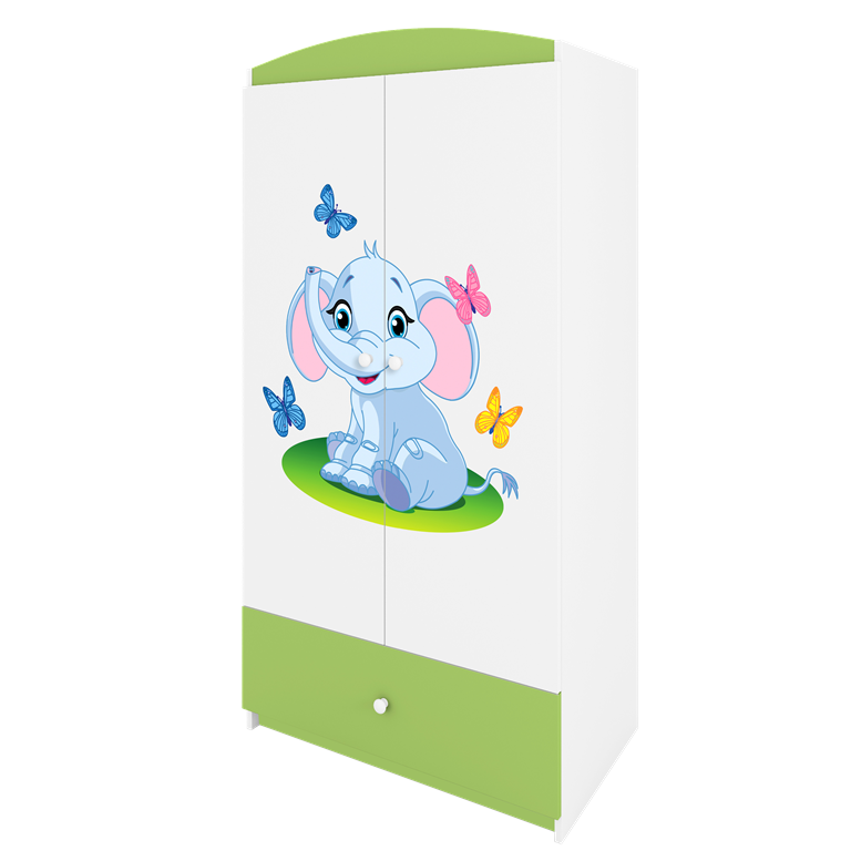 Armadio per bambini babydreams green baby elephant