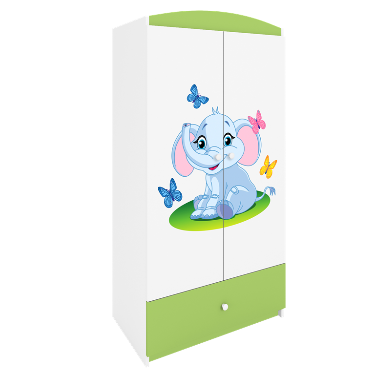 Armadio per bambini babydreams green baby elephant
