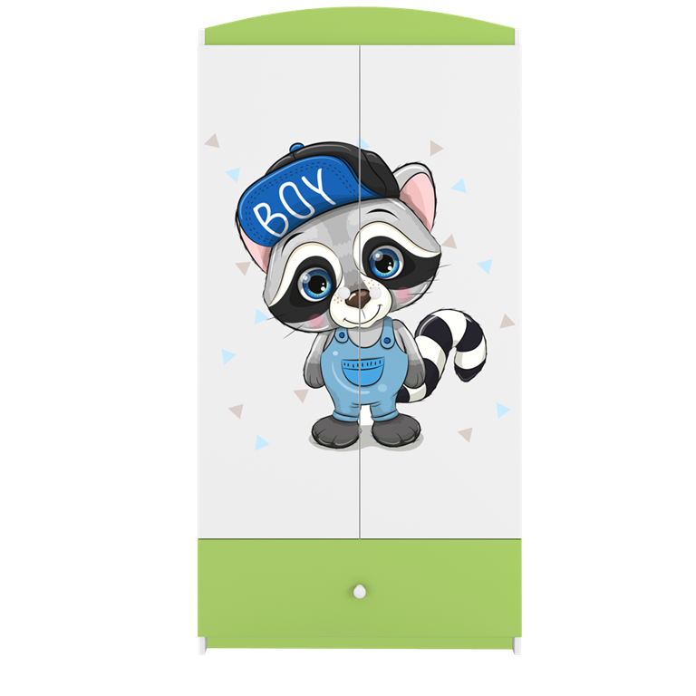 Armadio per bambini babydreams green raccoon
