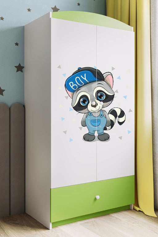 Armadio per bambini babydreams green raccoon