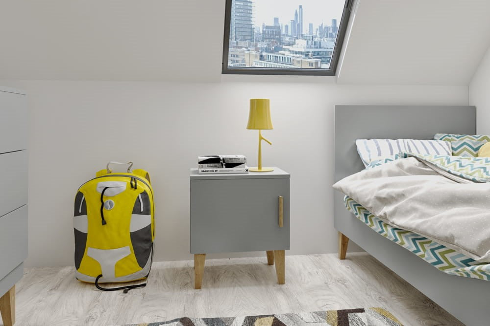 Night table kubi grey